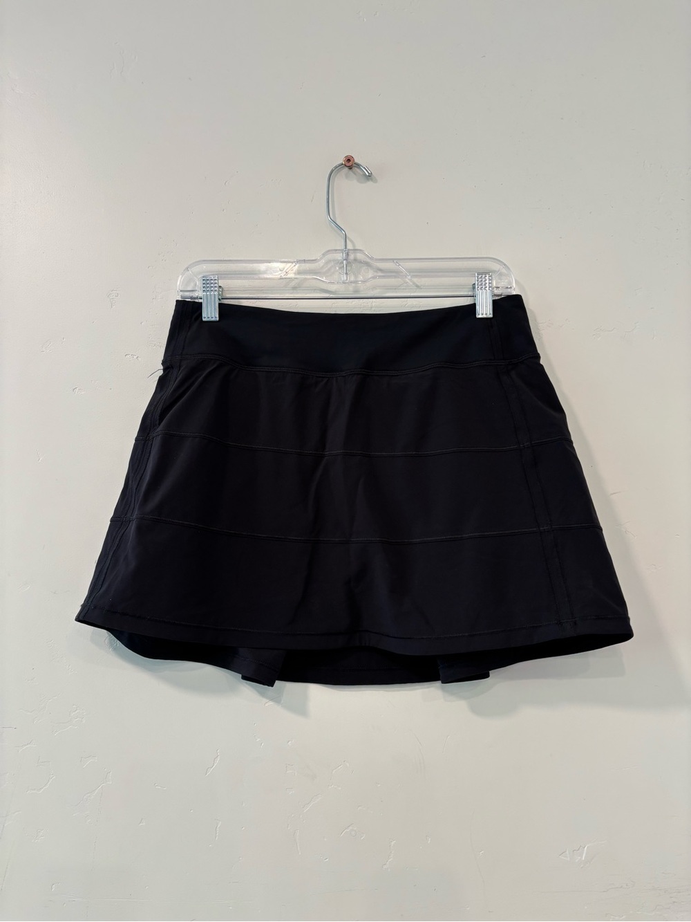 Lululemon Pace Rival Skirt Women's Size 6 Black Zip Pocket Run Tennis Golf